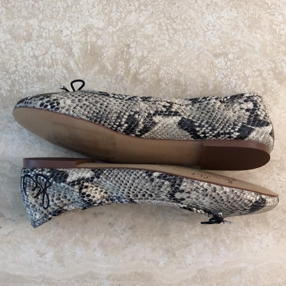 New ‘Sam Edelman’ | ‘Felicia’ Snake Print Leather Ballet Flat - Picture 9 of 12